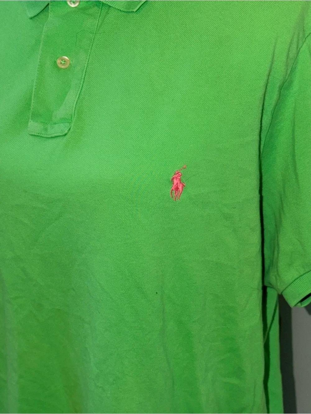 Ralph Lauren Bright Green Polo Shirt with Contrast Logo
